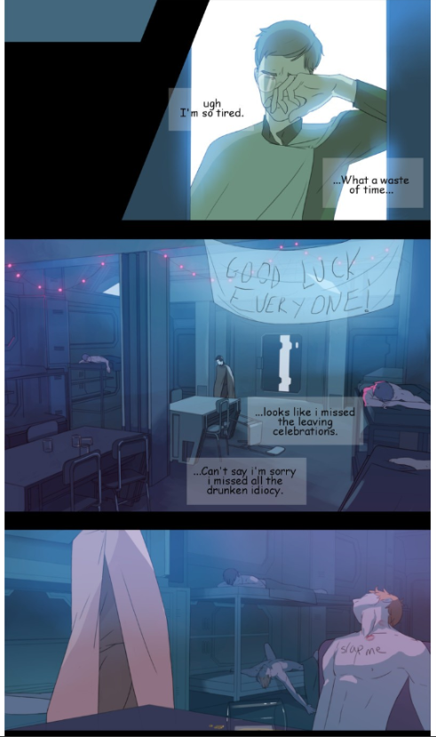 crash_galaxy's tweet photo. @WebcomicUpdates Shards, is a Queer Sci-Fi romance about two graduates from a powerful order, who are tasked with restoring peace to a galaxy of chaos. 
https://t.co/itWPvyEm0f https://t.co/92H1V8gkFZ