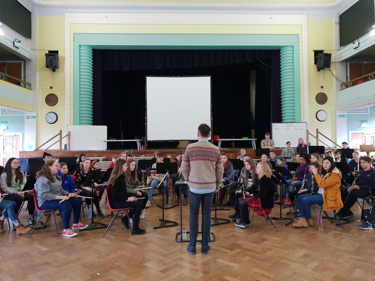 SwanseaMusic1's tweet photo. We are nearly half way through our Windband workshop with @R__Hodge @RWCMD @AFYMofficial and the wonderful @BBCNOW. Don't forget you can come and listen to a short performance at 12.30pm today! #youthmusic #bbcnow #bbcnoweducationoutreach https://t.co/cI3qpgiMQK