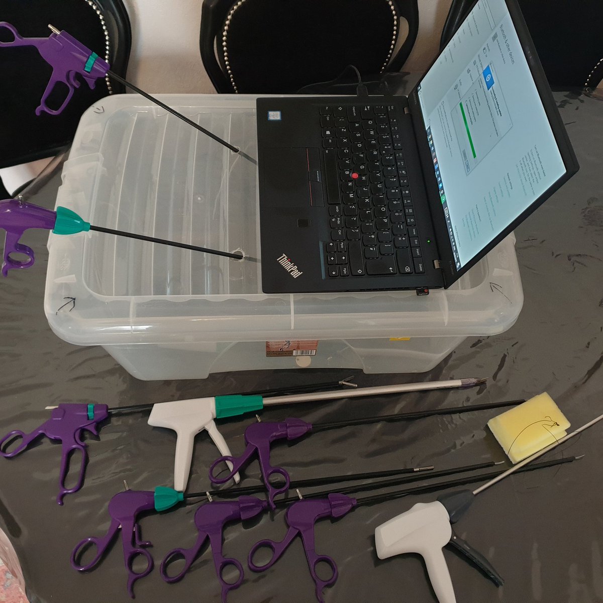 SFroghi's tweet photo. Home made Lap simulator - first order of business Lap Distal Panc plus suturing I say
#LapSimulation #Simulation #SundayInnovation #SurgicalSimulation #SurgicalInnovation 🧐😁😂 https://t.co/yPWUtuJLTA