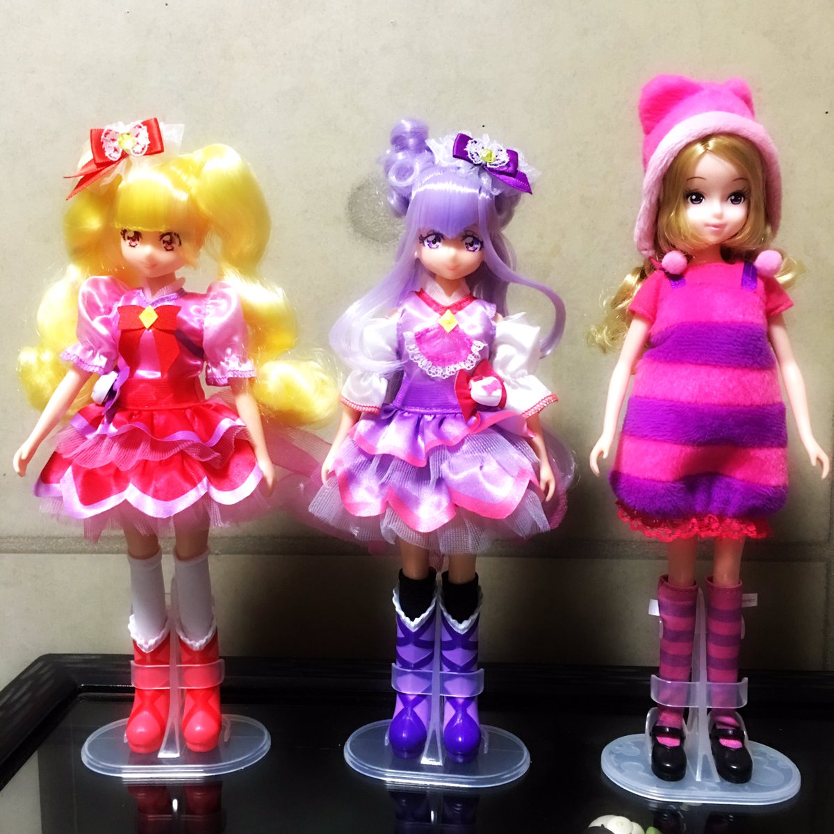 はぁたん オビツボディ悩みに悩んで店員さんのおすすめの21と23にしました コスチュームのサイズ的に丁度いいかなって思ったので プリキュアスタイルはマシェリをオビツ21にしてアムールをオビツ23にしました ポージングが可能になったけどマシェリの髪