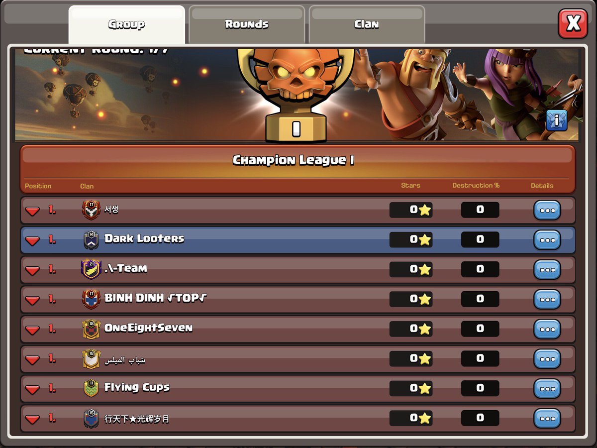 A 50 war-win streak, another german clan and familiar faces with <a href="/FlyingCupsNL/">Flying Cups</a> in our Champ 1 group.

Let the wars begin!
#clanwarleagues