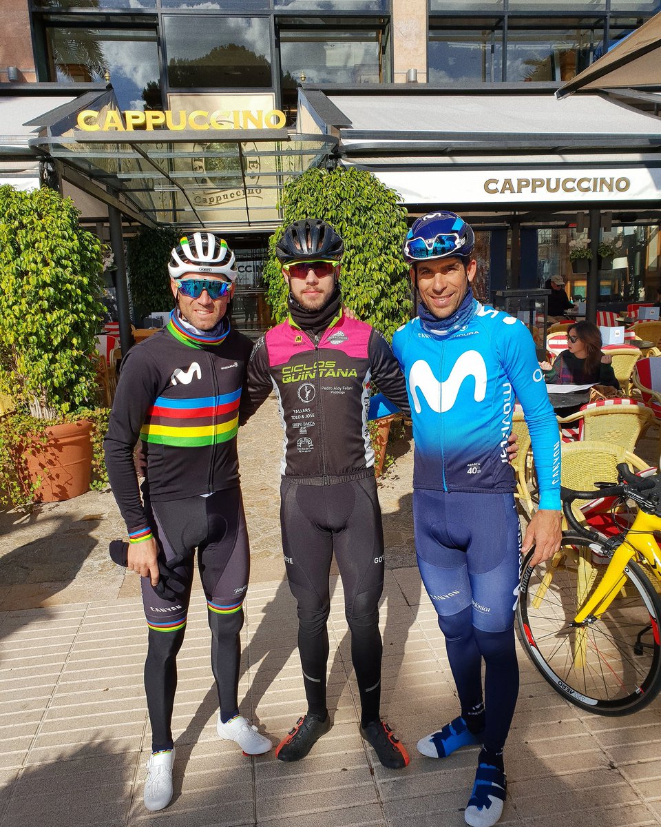 Muchas gracias a <a href="/alejanvalverde/">Alejandro Valverde</a> <a href="/Nelsoliveira89/">Nelson Oliveira</a> y <a href="/Movistar_Team/">Movistar Team</a>  por todo. Es un placer poder rodar con lo mejor del panorama internacional. Seguimos preparando la temporada 😊👌