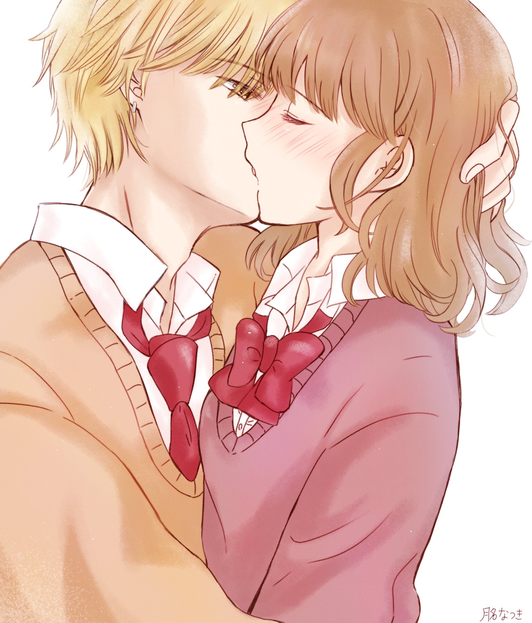 月名なつき ちゅっ イラスト 創作男女 カップルイラスト T Co Mq1ltlyowl Twitter
