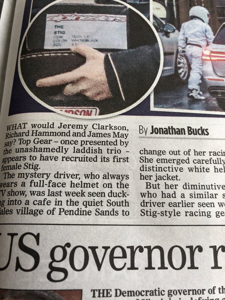 Try to keep up Jonathan. The Grand Tour has been using a girl as its driver for two seasons.