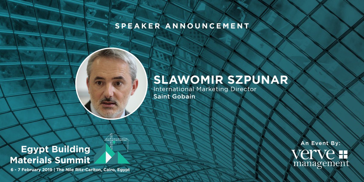 EgyptBuildMat's tweet photo. Introducing Slawomir Szpunar, International Marketing Director, Saint-Gobain - will be speaking about Innovations that are revolutionizing building material industry. 

Read more: https://t.co/meTdLOCL9U

#EBMS2019 #BuildingMaterials #SaintGobain https://t.co/ZcAR3U7zBz