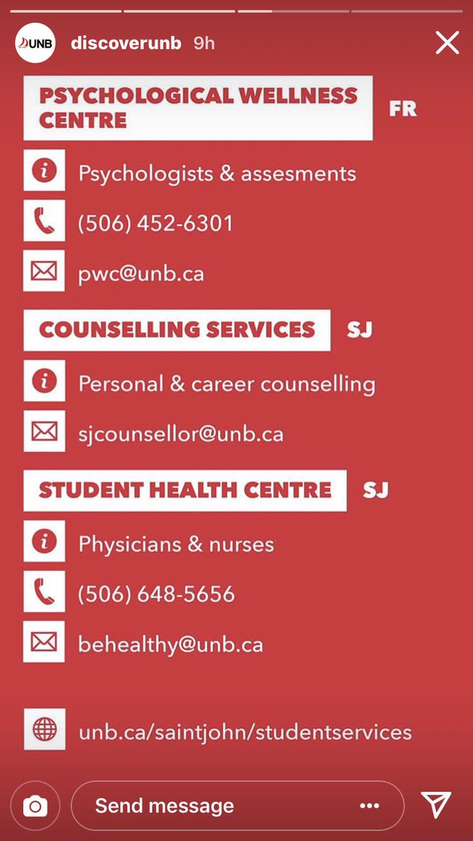 UNBTravis's tweet photo. This past week was #BellLetsTalk day, the @UNB community participated in high volumes. It’s important to also know the resources available. https://t.co/50jVJD9Hah