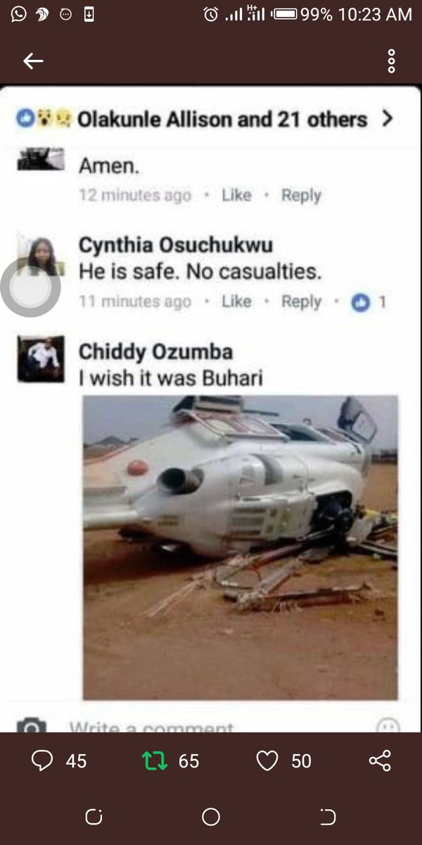 dmightyangel's tweet photo. 98.8% of those disappointed that Oshinbajo &amp; his team were preserved in that crash are from the South East.
These people go to Church, but the #GallOfBitterness is too deep in their hearts..
Buhari escaped death, you guys insisted he died indeed..
Osinbajo escaped, you are BITTER https://t.co/TqVf87vJTp