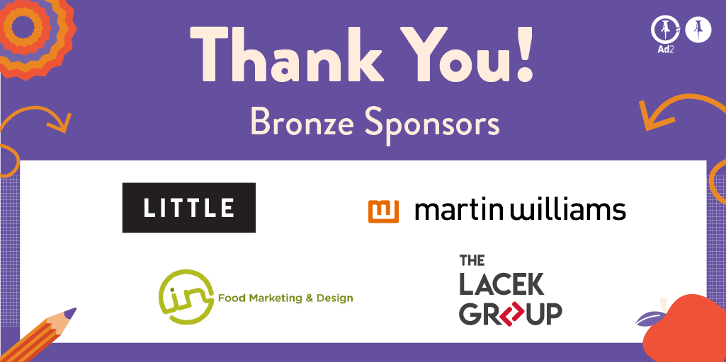 StudentAdSummit's tweet photo. Thank you Bronze Sponsors! @littleandco @INFoodMktg @mwadvertising @TheLacekGroup https://t.co/LsaT8GcqgF