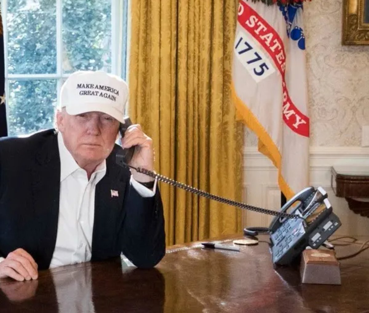 The Don,  @realDonaldTrump,  @POTUS, Q+, The Last President in the UK's Guardian looking like General Patton, wearing a white MAGA hat in front of a flag that refers to 1775, as he leads  #TheStorm, greatest emancipation project in history and Second American Revolution. Jan 22, 18