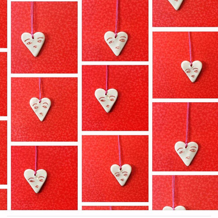 rosiebeardart's tweet photo. Porcelain heart charms #ValentinesDay https://t.co/97w0CtXWi1 https://t.co/UbmHW1WddS