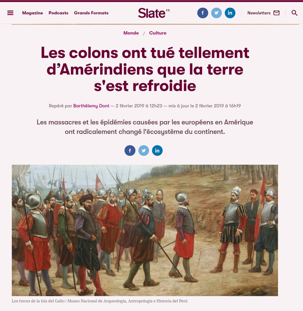 bembelly's tweet image. #LeSaviezVous? Les colons #blancs ont tué tellement d’#Amérindiens que la terre s'est refroidie. Changement de l'écosystème | Et certains s'amusent à inventer le "#racisme #AntiBlancs", y a vraiment des baffes qui se perdent ... slate.fr/story/173067/d… via @slatefr