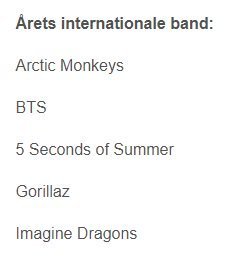 Since2013_BTS's tweet photo. BREAKING NEWS!! 🥳🇩🇰

@BTS_twt have been nominated for 3 #GaffaPrisen (Gaffa Awards)!!

This is the first time BTS are nominated for a Danish award! 🙈😭

🔸New International Act
🔸International Band
🔸International Album (LY:Answer)

The show is on March 7th!
© https://t.co/TlaMzurh6V