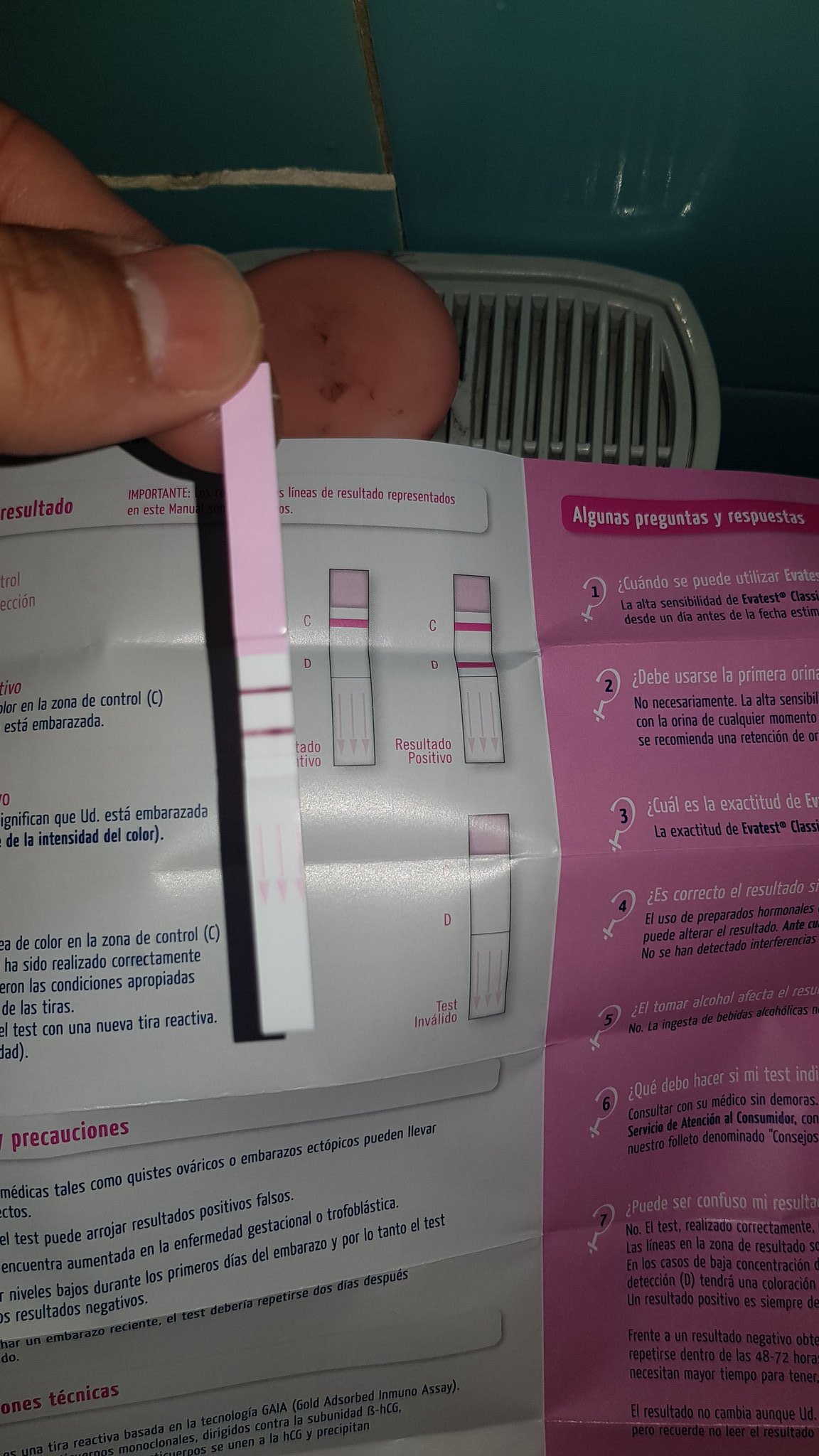 Resultados positivos online de evatest