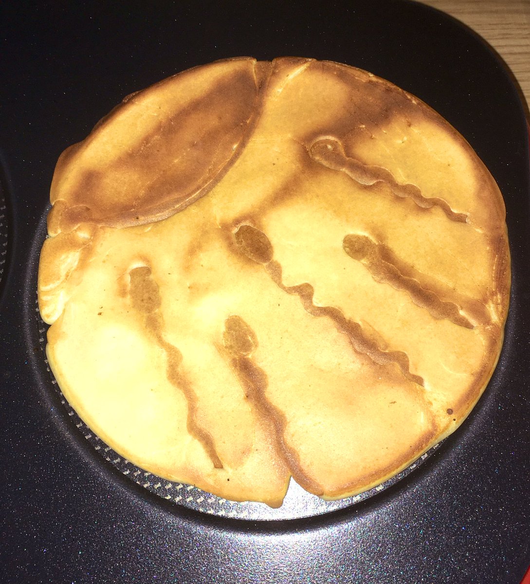 SBerneau's tweet photo. Successful French celebration of #Chandeleur with some very creative crêpes 🥞 #GoodFortune #ReproductiveBiology #TeamSperm https://t.co/WlJeWzYHNt