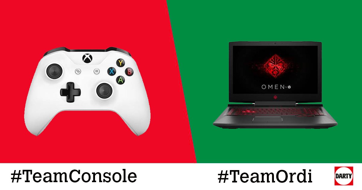 Darty_Officiel's tweet image. Cc #TeamDarty 👋 Avis aux gamers et gameuses, finissons-en avec ce débat 🙄 Plutôt #TeamConsole entre amis dans le canapé ou #TeamOrdi pour plus de mobilité ? 🎮💻 
RT ta #team 😉