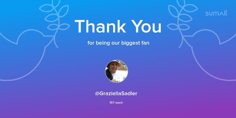 Our biggest fans this week: <a href="/GraziellaSadler/">Graziella Sadler</a>. Thank you! via sumall.com/thankyou?utm_s…