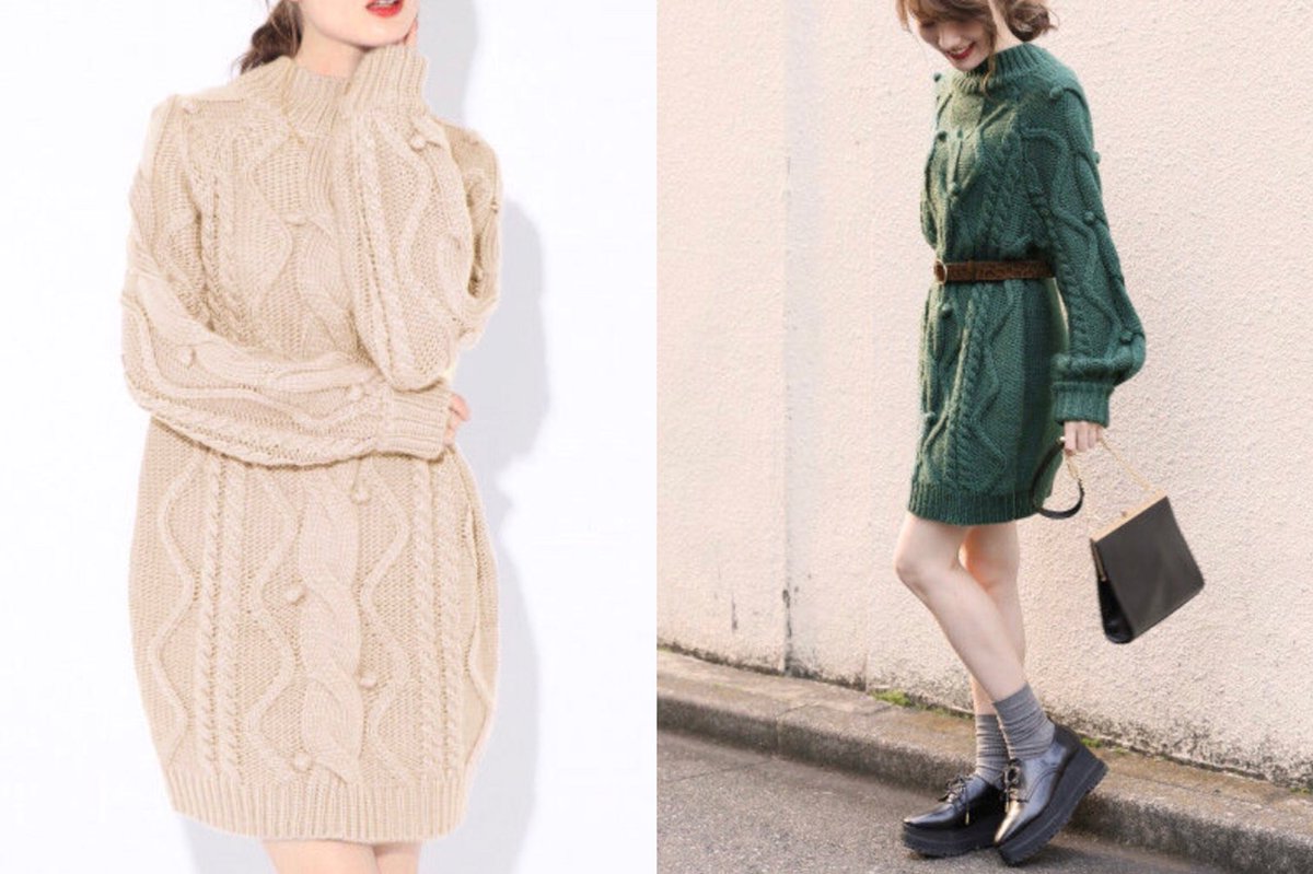 Heather Auf Twitter Web Limited Item 1枚でワンピースとして着るのはもちろん レギンスとレイヤードしたり ロングスカートとコーデしたルーズなスタイリングもオススメ ポンポンケーブルニットワンピース 6 480 T Co Eiqnubtfpe