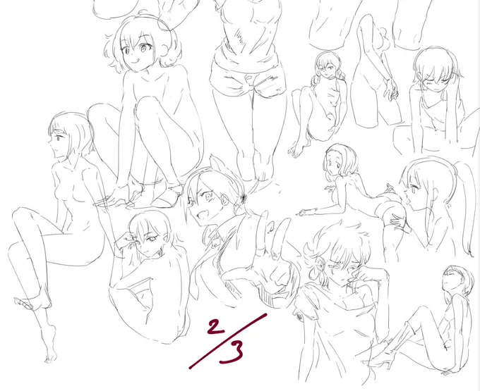 190203今日のイラスト練習!
ポースを中心に練習です!
#illustration 