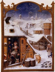 When icicles hang by the wall,
And Dick the shepherd blows his nail, And Tom bears logs into the hall, And milk comes frozen home in pail ; When blood be nipp'd, and ways be foul . . #LovesLaboursLost #ShakespeareSunday (abbietabbie on flickr/Horenbout #GrimaniBreviary)