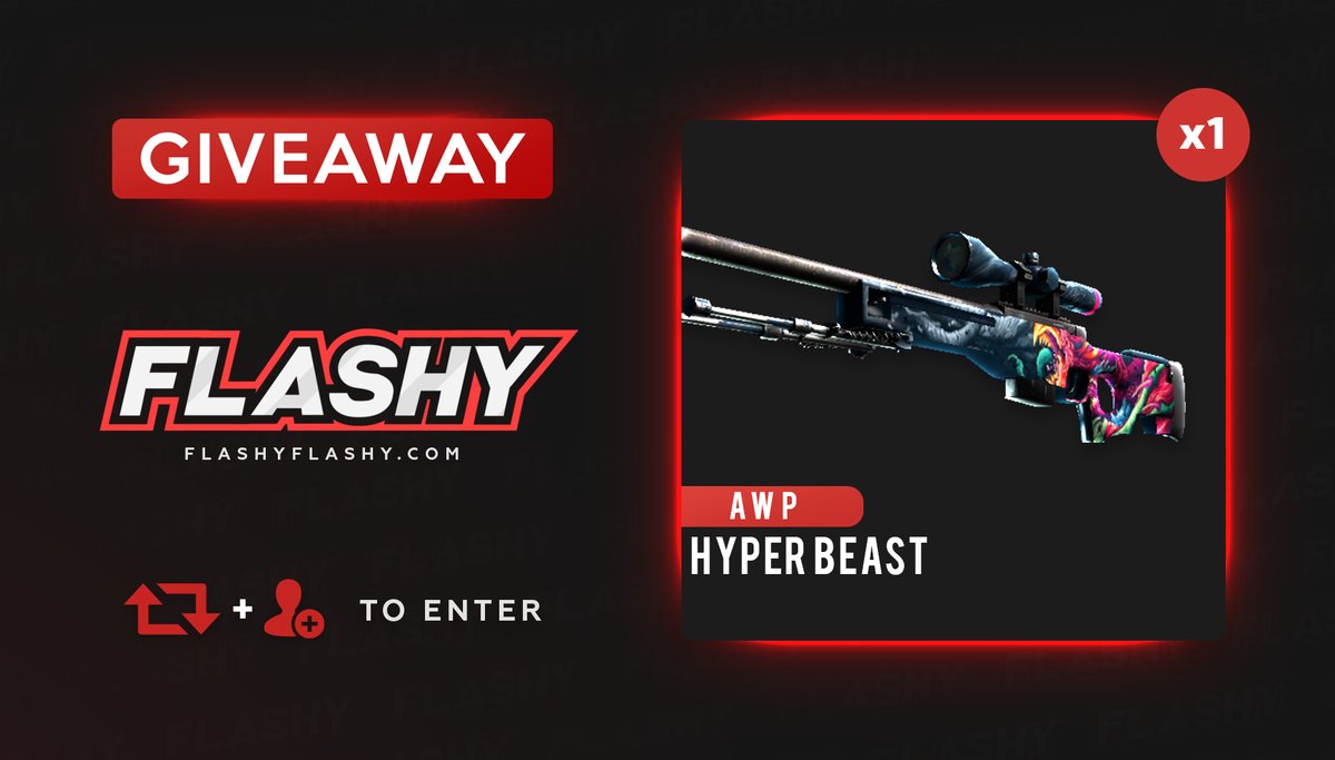 flashyflashycom's tweet image. 🔥 24H GIVEAWAY !!! 🏆 AWP | Hyper Beast !

To win:
🔻 Visit to support us: flashyflashy.com
🔻 Visit for more raffles: flashyraffles.com
🔻 Retweet
🔻 Follow us
🔻 Turn on twitter notifications

#flashyflashy #giveaway #csgoskins #CSGOGiveaway