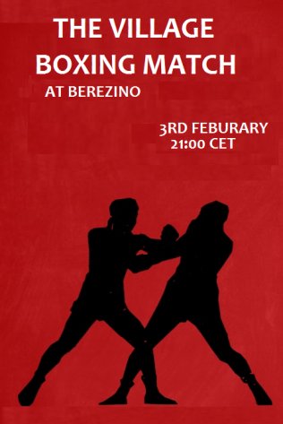 The Village Boxing match starts in 5 hours! We will start to admit players 30m before the event starts. #DayZ