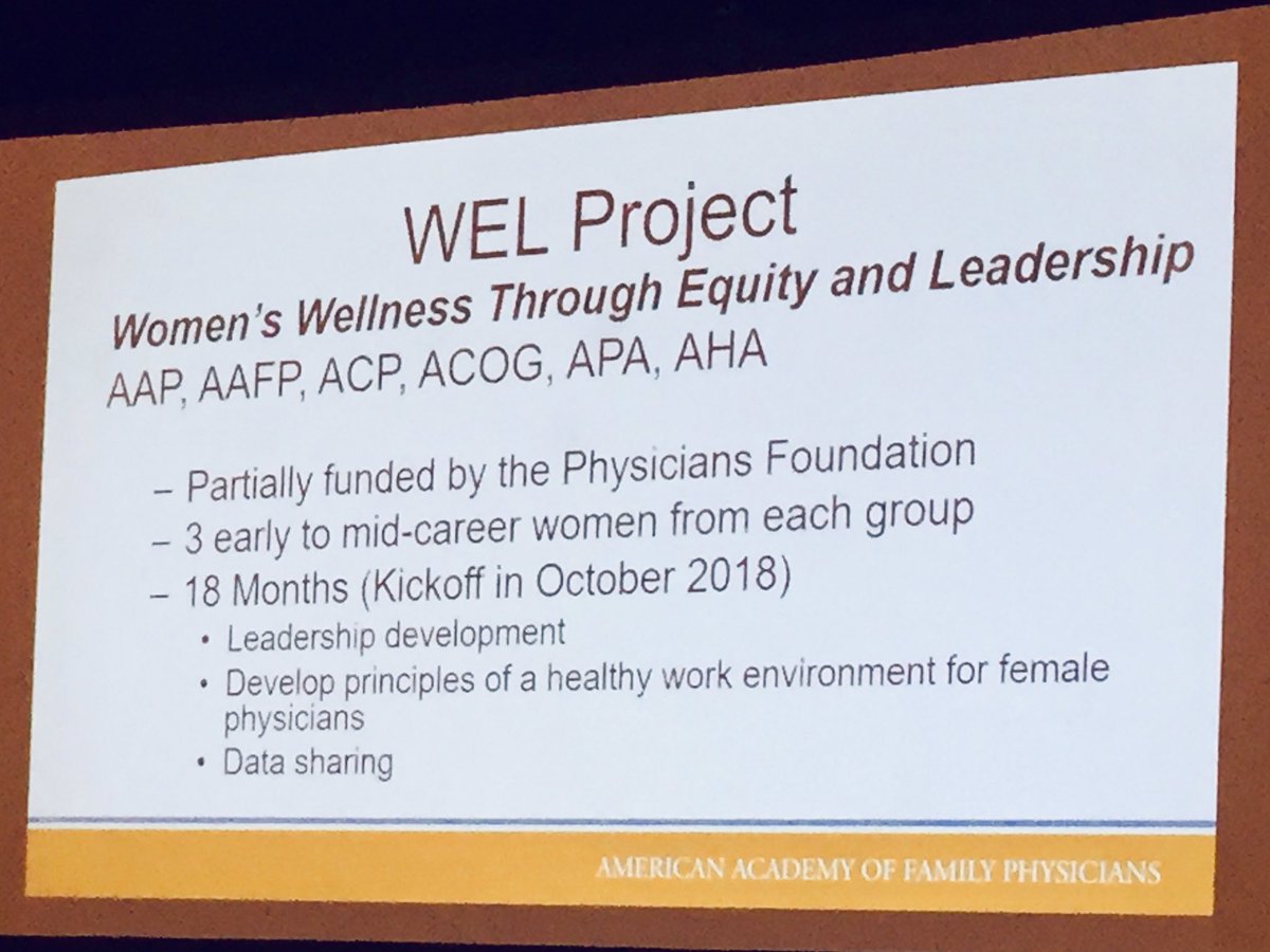 Looking forward to hearing more from this project. #aafpwellbeing #equityinmedicine