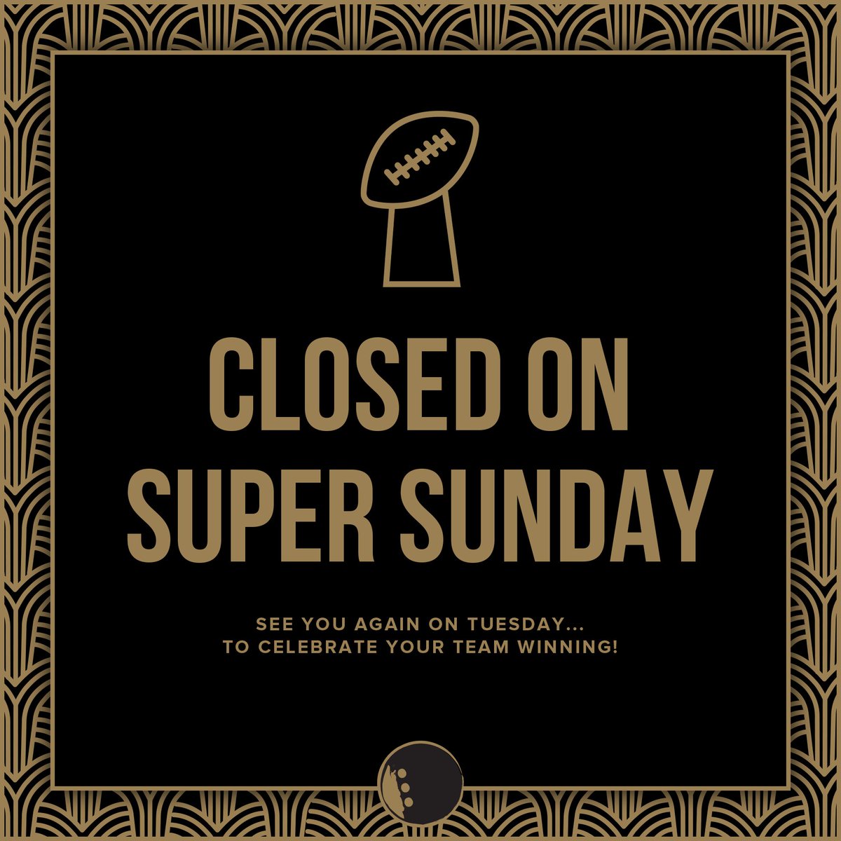 Please Note- we will be closed today, for Superbowl Sunday. See you after the holiday to celebrate (fingers crossed) your team's victory! #superbowlsunday #dotdotdotclt #charlotte