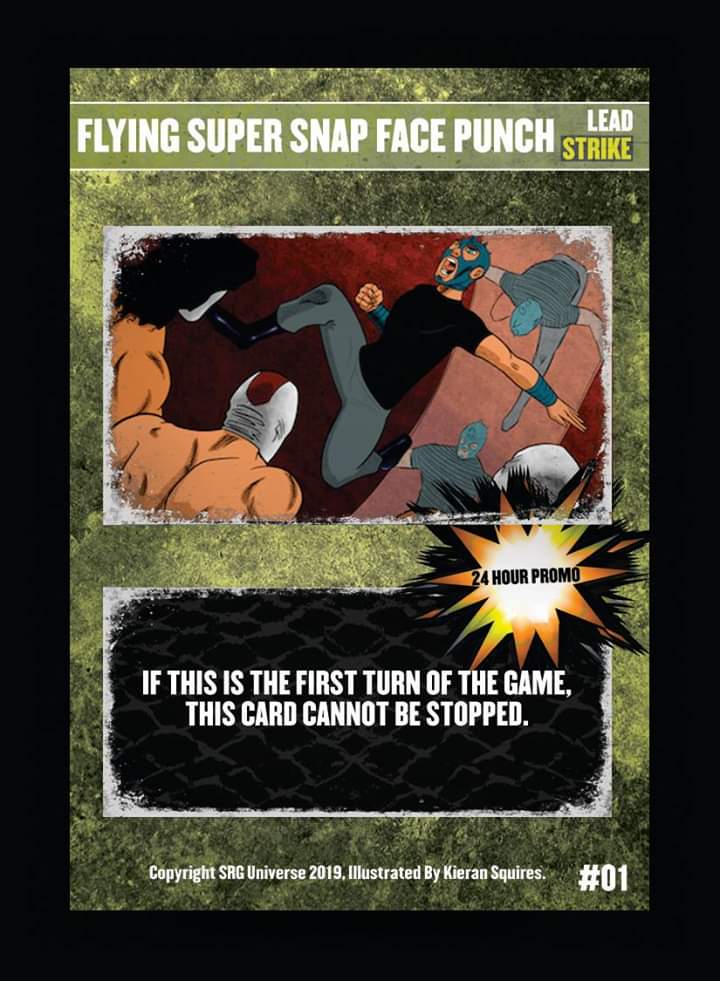 In a little less than 3 hours, at 1pm est Supershow Sunday brings you the newest @kickstarter, The Uprising. Pledge in the 1st 24 hours and receive an exclusive promo card Flying Super Snap Face Punch. This promo will not be available anytime or anywhere else. So pledge early!!!!