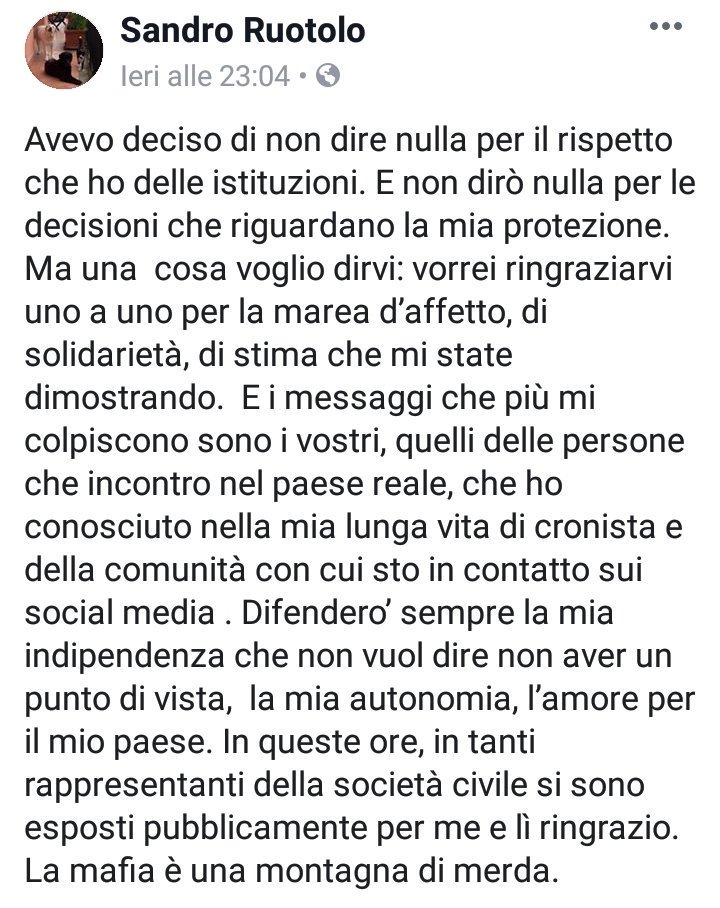 Rennyrenny58's tweet photo. "La mafia è una montagna di merda". https://t.co/LILhaTbq7E