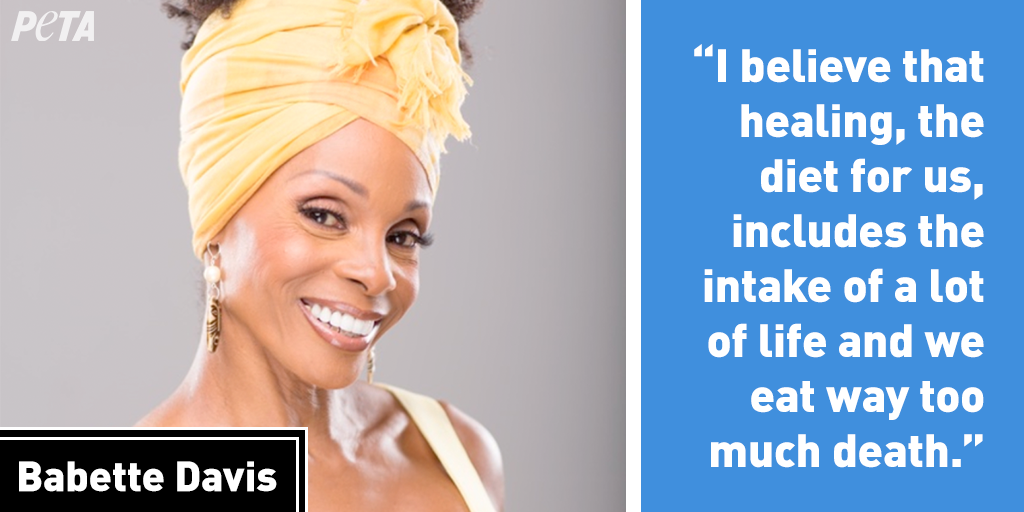 peta's tweet photo. With her #vegan restaurant in #Inglewood, CA (#StuffIEat) and her contagious energy, Chef Babette Davis is proving that vegan food can be full of healthy, accessible, and full of soul โค๏ธ๐ https://t.co/N2Oe4iI8qa