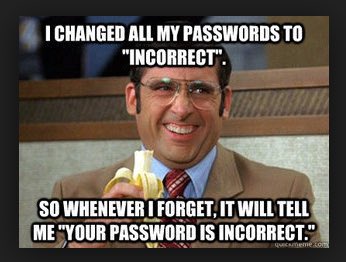 PrincipateLLC's tweet photo. This is genius, although it’s probably not recommended to have all identical passwords 🤣 #security #passwords #memes #business #entrepreneurs #principatellc #legionlocker https://t.co/LLYqC0mAcg