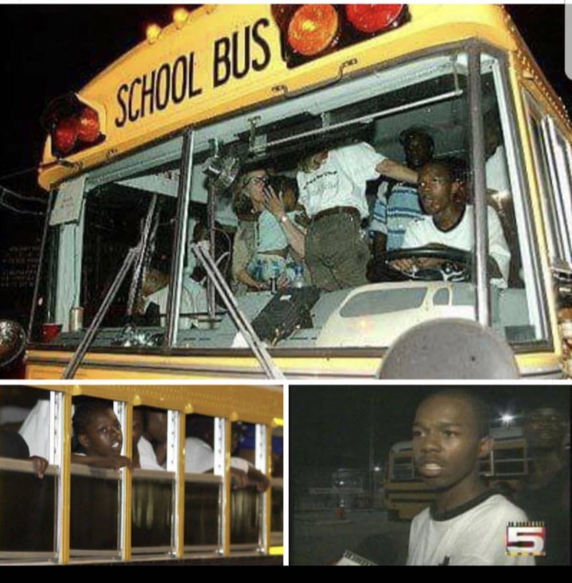 Swaggxilla's tweet photo. 0n September 1st...3days after Hurricane Katrina...20 year old Jabber Gibson took a 0rleans parish school bus and transported 70 ppl on a 13 hour trip to the Astrodome in Houston since the government wldnt...His bus was the 1st to arrive #BlackHistoryMonth⁠ ⁠⁠ ⁠ #BlackHistory https://t.co/SrvoFV9arJ