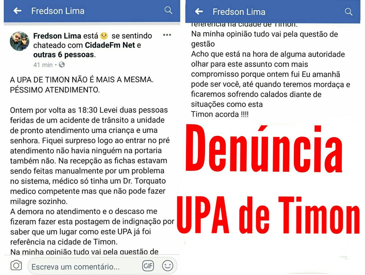 ludwigalmeida's tweet photo. Denúncia sobre a UPA de Timon...

@FlavioDino @GovernoMA #slz #Saude #Maranhão #timonma https://t.co/6E9K1F9W84