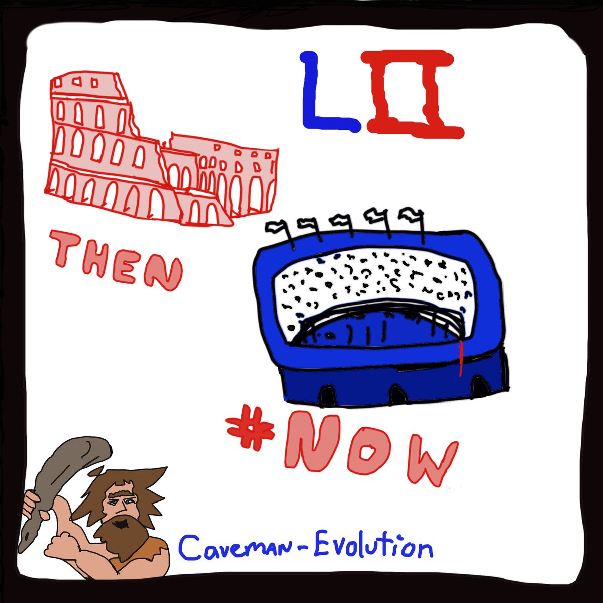 ThingsCaveman's tweet photo. Caveman Evolved but not that much...#SuperBowl #Allthingscaveman #LIII https://t.co/G9uQacbWtX