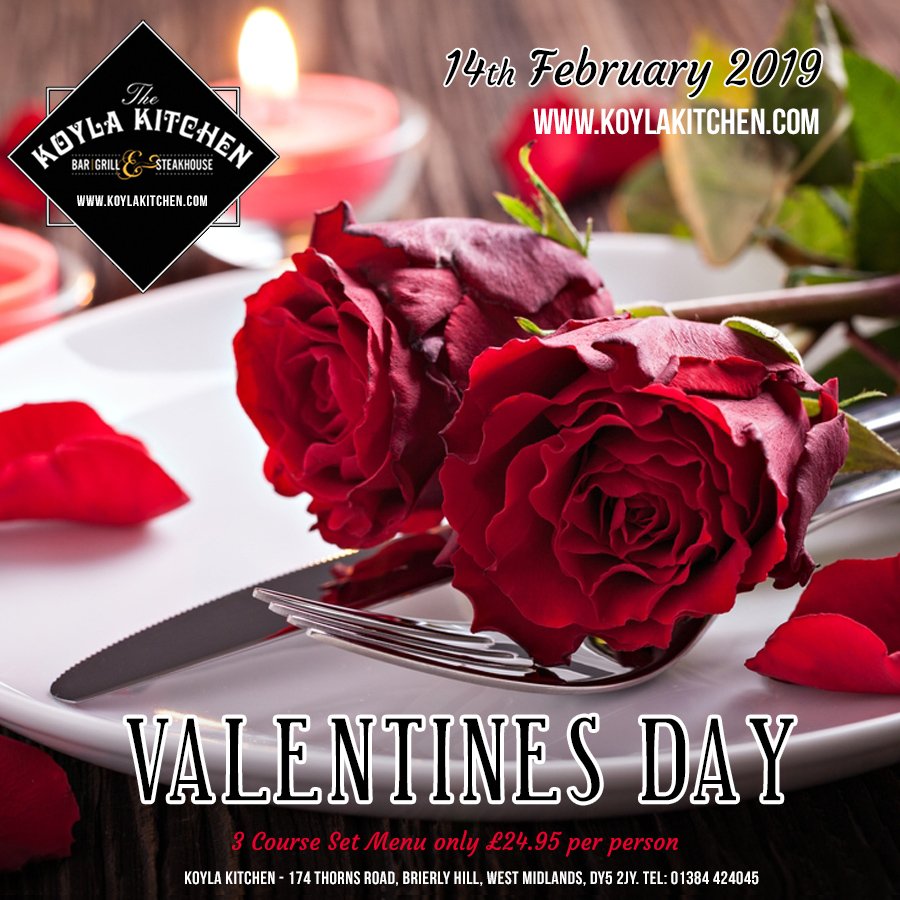 Valentines Day ♥️14th February at The <a href="/KoylaKitchen/">Koyla Kitchen</a>. We have a delicious 3 Course Set menu for only £24.95 per person on the day what you can see online on our website. Book early to avoid disappointment.  Look forward to seeing you all. ☺️ tinyurl.com/y83ycmh2 #ValentinesDay