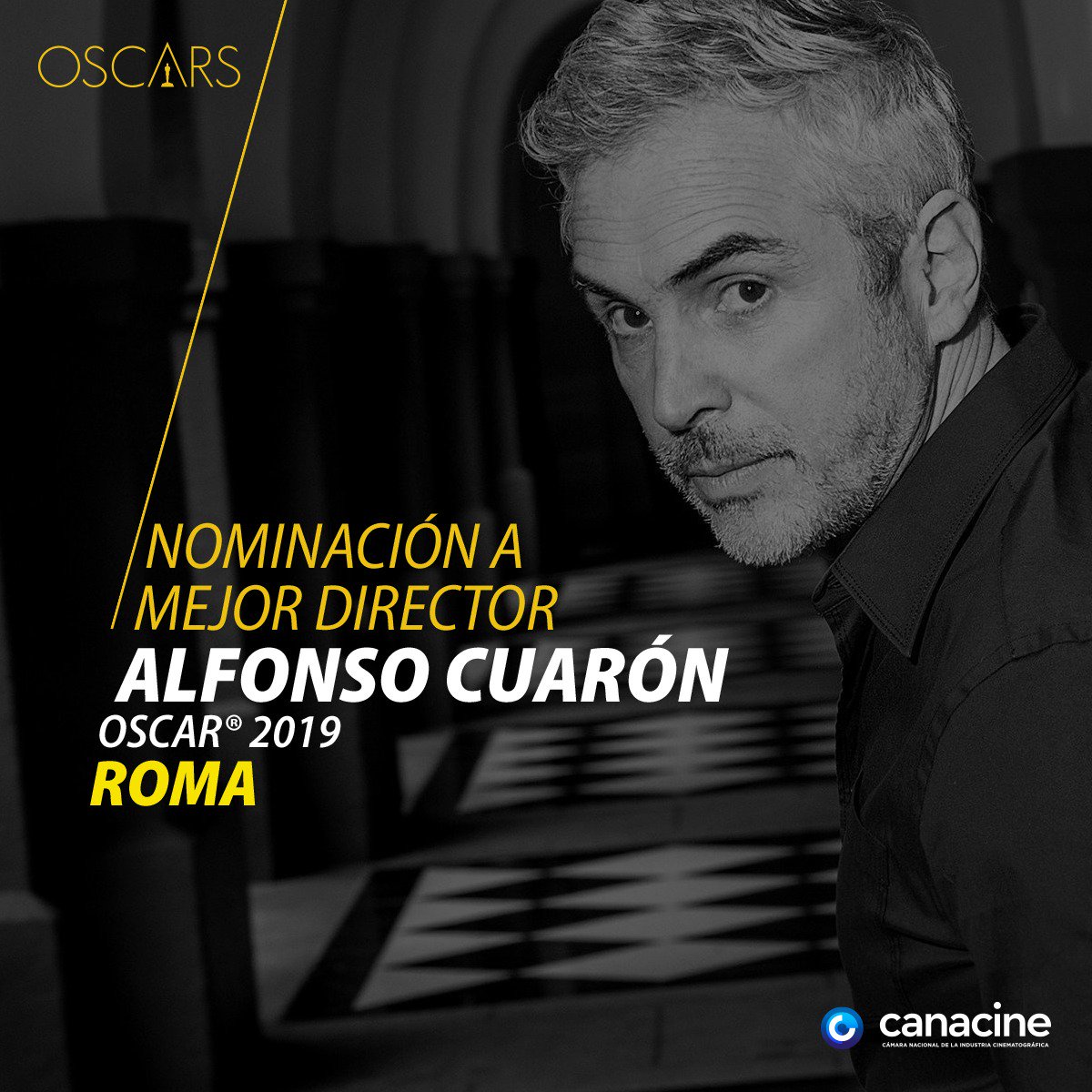 CANACINE's tweet photo. Estamos a 3 semanas de conocer a los ganadores de los premios de la academia, estemos pendientes de la categoría de #MejorDirector donde está nominado @alfonsocuaron #Oscars. https://t.co/VJEDvYlArZ