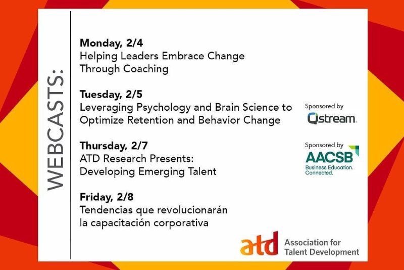 Check out the #talentdevelopment webcasts ATD's hosting next week: bit.ly/2Ge6gky