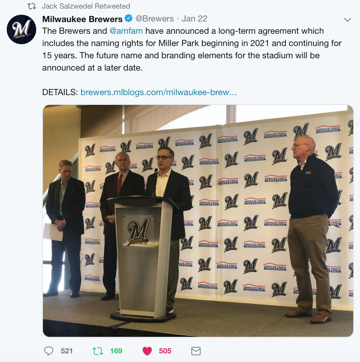 MargueriteTort's tweet photo. @Brewers fans read why I hope you will give @AmFamJack &amp; @amfam a chance at the plate! #DougMelvin #baseball #dreamfearlessly #WorldSeries #AmFamMKE #values https://t.co/YotX7vdS0e https://t.co/7b4tRxypWG