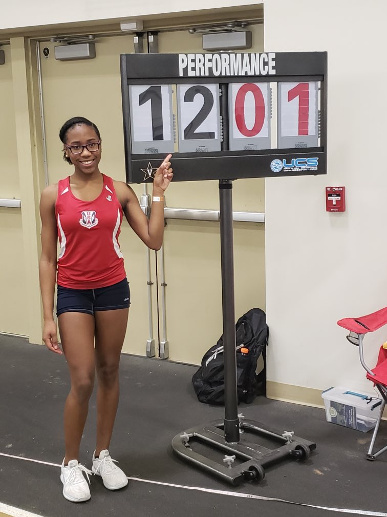 UltimateSpeed's tweet photo. Congratulations to Brooke!  She jumped 12.01, which is 39' 5" in the triple jump...Nationally ranked in the US top 10 now...oh, she also won the event #USAStrong #SheIsAFreshman https://t.co/z2lAGhqKyc