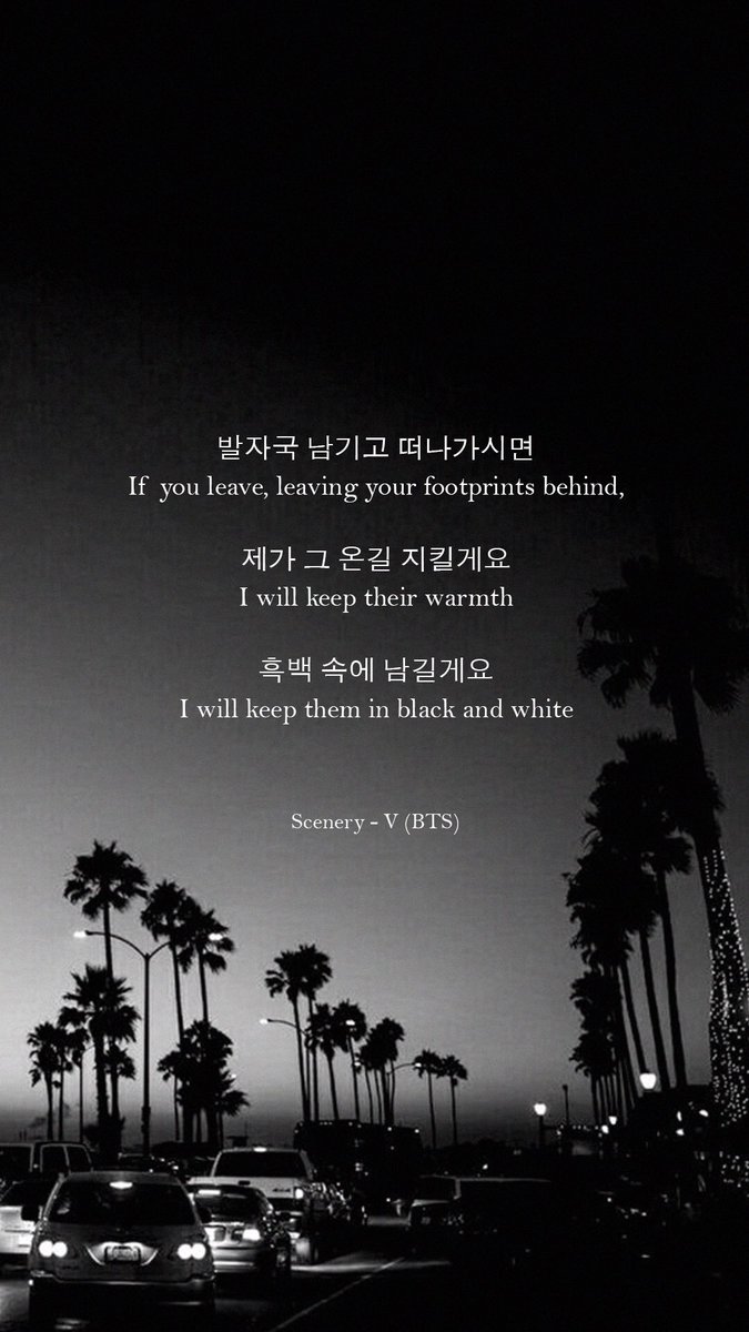 I Will Keep Them In Black And White Scenery V Bts Lyrics Trans