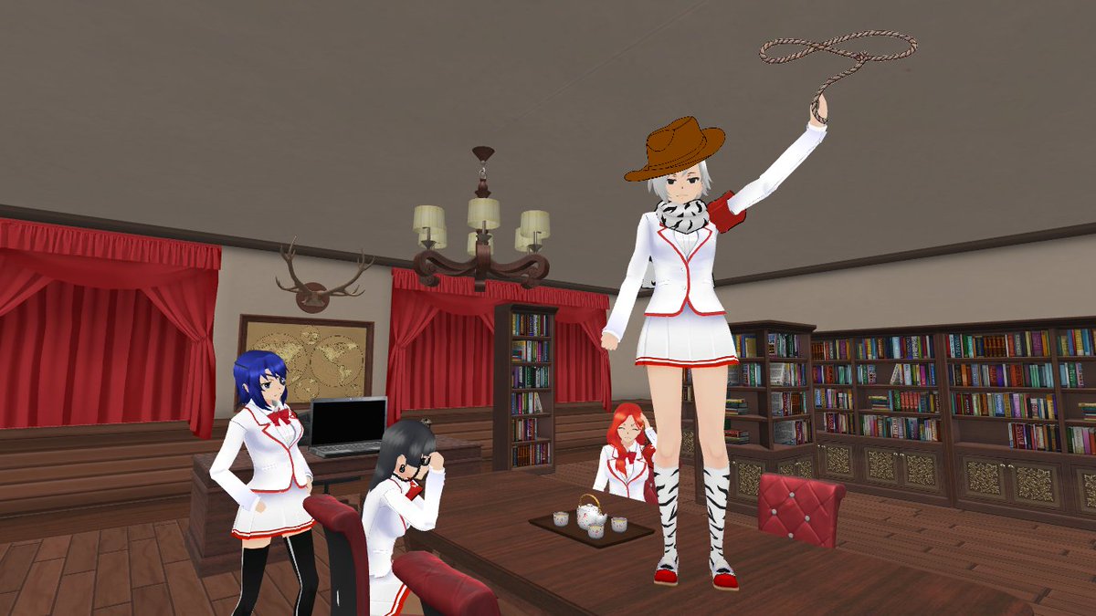 jolene_dar0209's tweet image. SHIROMI THE COWBOY..was inspired by @Veggie_Gamer  #YandereSimulator #Posemode