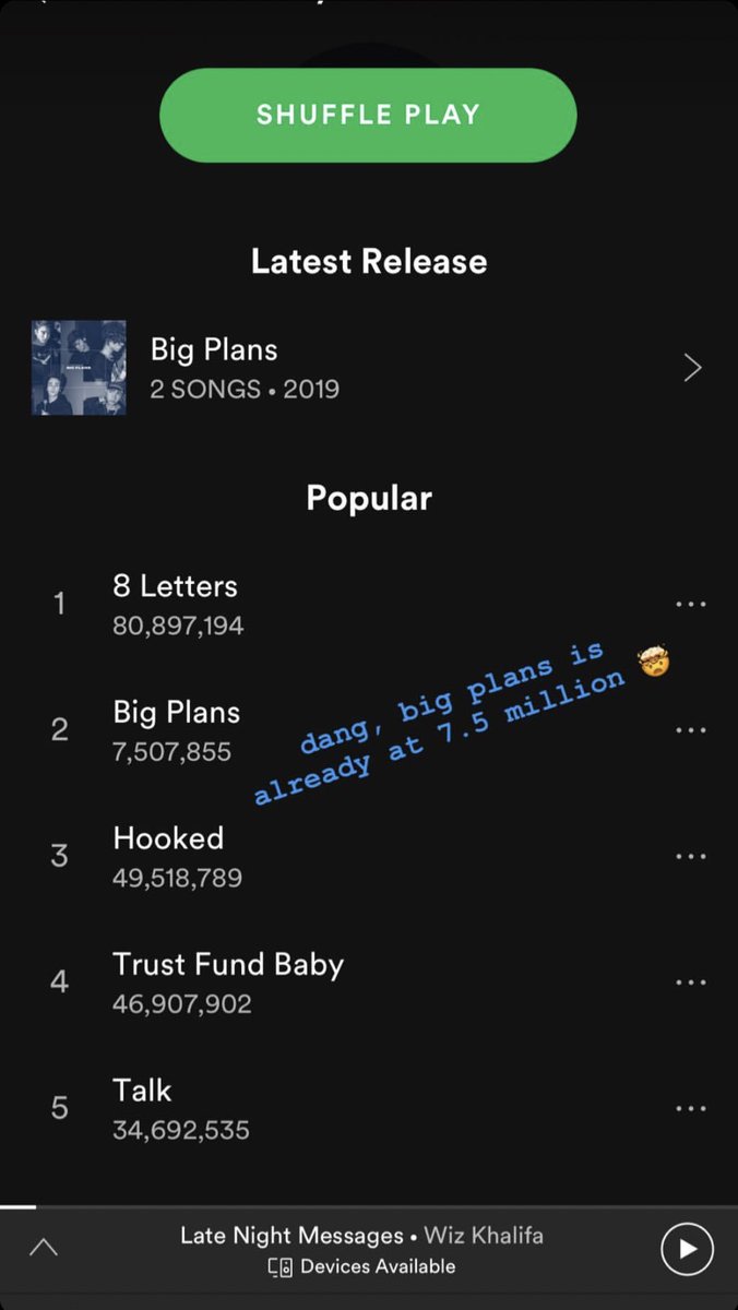 DailyUpdatesWDW's tweet photo. 『Instagram』 

@JonahMarais via story: dang, big plans is already at 7.5 million 🤯

#BestFanArmy #Limelights #iHeartAwards https://t.co/Xt5bQFLTMW