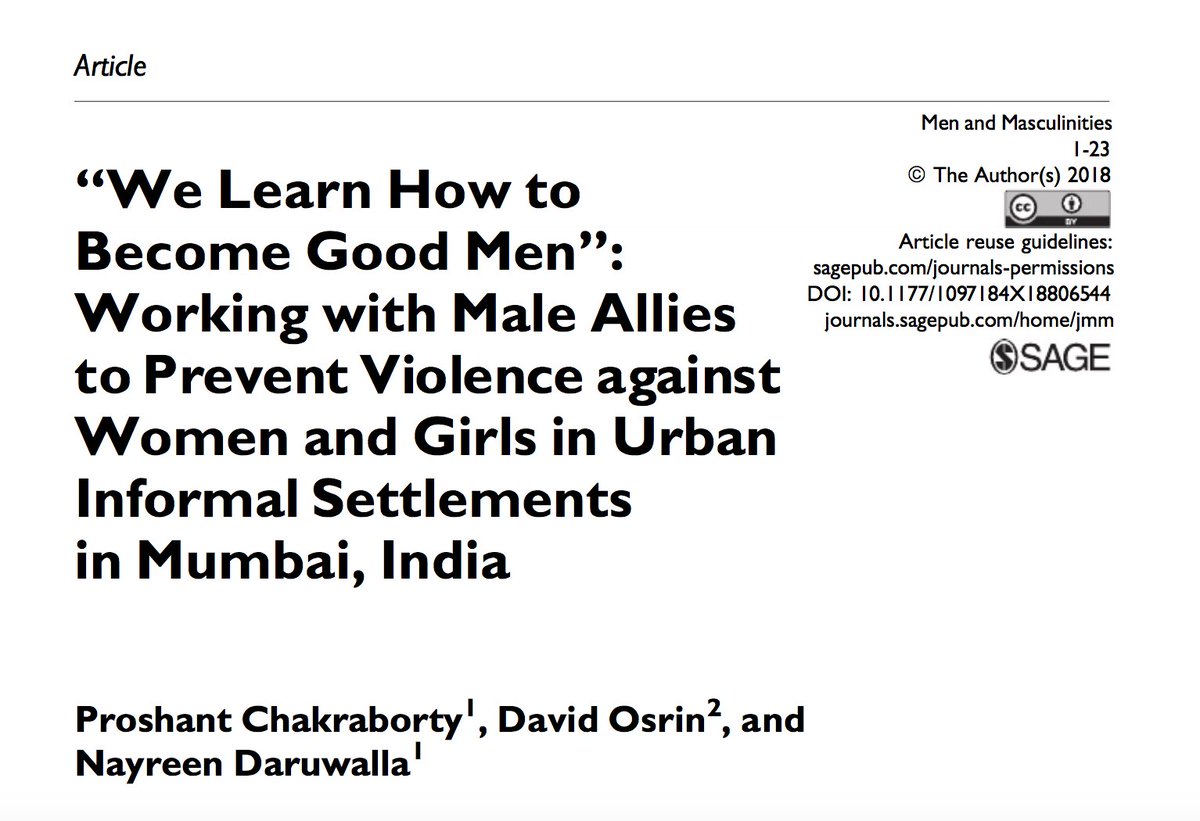 GenderSmartCity's tweet photo. 📖#GSCProject #ScholarSunday Rec. read:

We follow @MrPositiveCynic @SNEHAmumbai because of his work on #VAW/#GBV!

📖 his 'Working With Male Allies To Prevent #ViolenceAgainstWomen &amp; Girls In #Urban #InformalSettlements in #Mumbai,#India'➡️https://t.co/5QTdnDmIL0 #VAWG #SafeCity https://t.co/PVXNbi4Owa