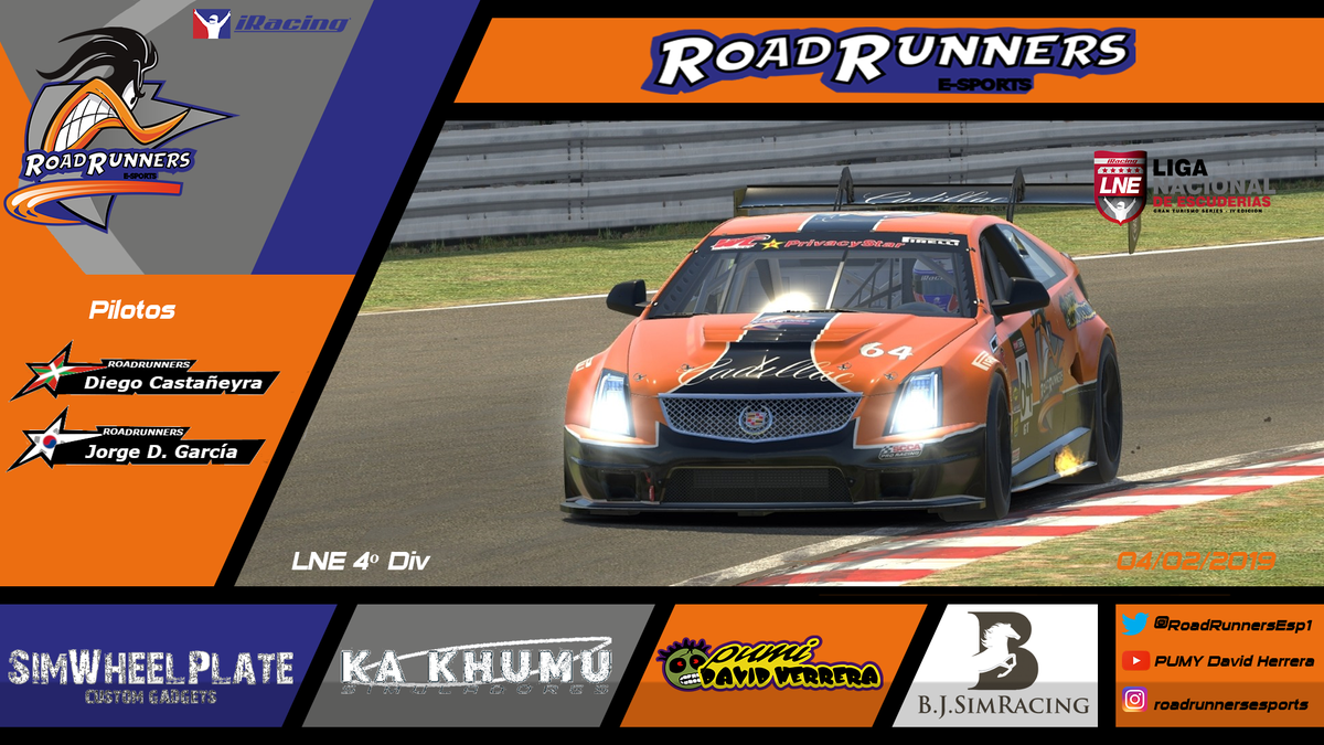 RoadRunnersEsp1's tweet photo. Mañana @Jorge23IR y @bunkeriiii estarán en la LNE 4º Div de @Gtseri3s para hacer rugir los cadillac en Suzuka en representación de @RoadRunnersEsp1 gracias a @Ka_Khumu @SimWheelPlate  @Bjsimracin1 @DAVIDHMF1 .

¡Suerte chicos! https://t.co/DMGIyLMJdj