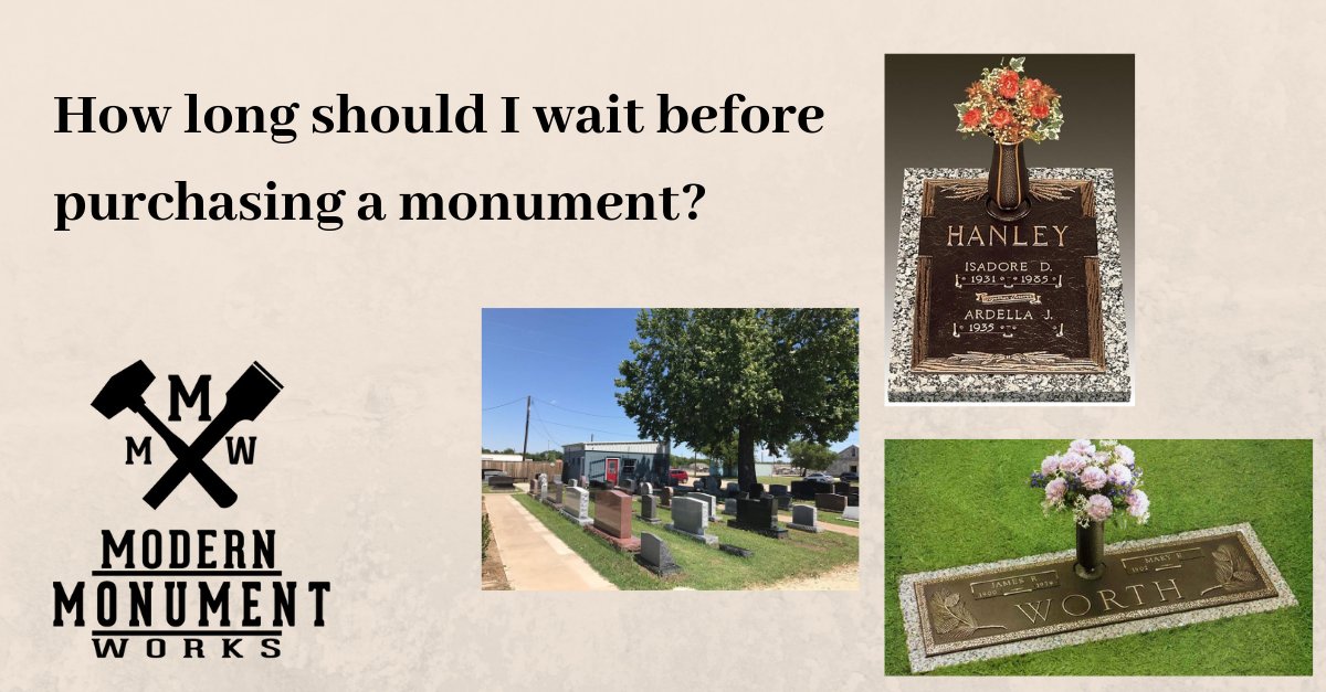 ModernMonuments's tweet photo. Usually a family will try to purchase a monument within one year of the date of death. Most families start this process within one month of the death. #ModernMonuments #Cleburne #Headstones #GraveMarkers https://t.co/SoZr11C5GU https://t.co/wrn7sEFDJy