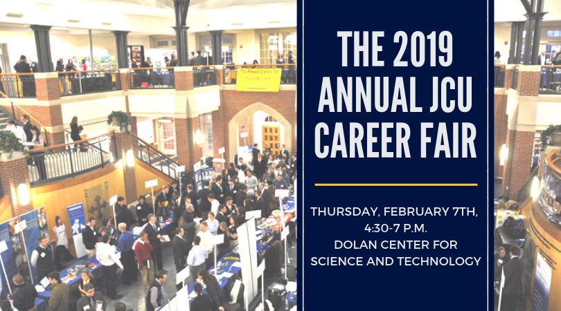 JCUCareerCenter's tweet photo. The #CareerFair is this week! Stop by to talk to #employers, hand out your #resume, and learn about #internship, #job, and #volunteer opportunities! Log into @joinHandshake to register: https://t.co/yima0mOFk5 https://t.co/vvfYjyy5bA