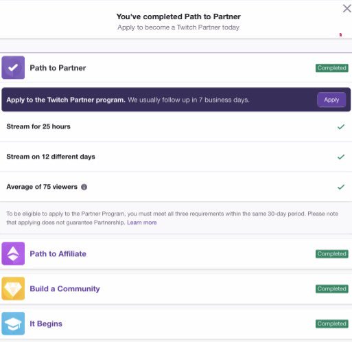 So I was just on #Twitch and this achievement randomly popped up...WE DID IT #WayUpFam! 

Wish me luck guys, turn down for what?! 

Whether they approve me or not, I can’t even stress how much accomplishing this means to me and I couldn’t of done it without the Fam. Thank you ❤️