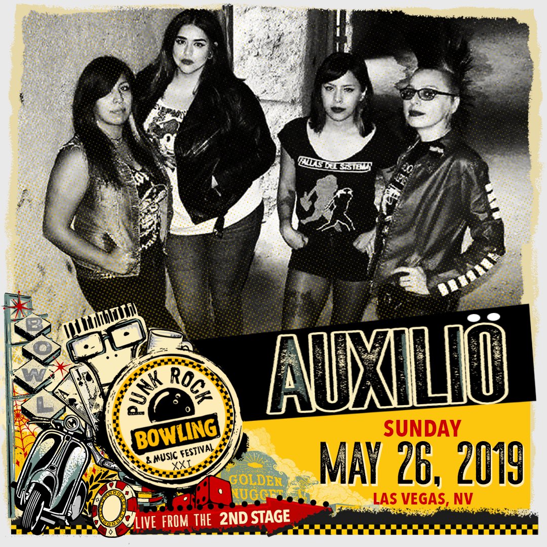 PhotoOveride's tweet image. #Auxiliö 's debut @PunkRockBowling . Hope 2C you in the pit! Check us out on the #PBR site &amp;amp; score tickets! 
CHEERS
punkrockbowling.com/bands/auxilio