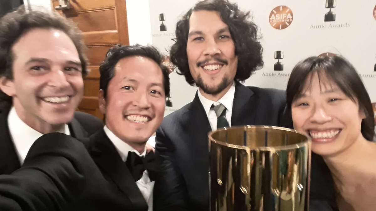 CONGRATS <a href="/trevjimenez/">Trevor Jimenez</a> and the amazing #weekendsfilm team—we ❤️ <a href="/weekendsfilm/">Weekends</a> and were excited to celebrate with you backstage moments after your win! #AnnieAwards