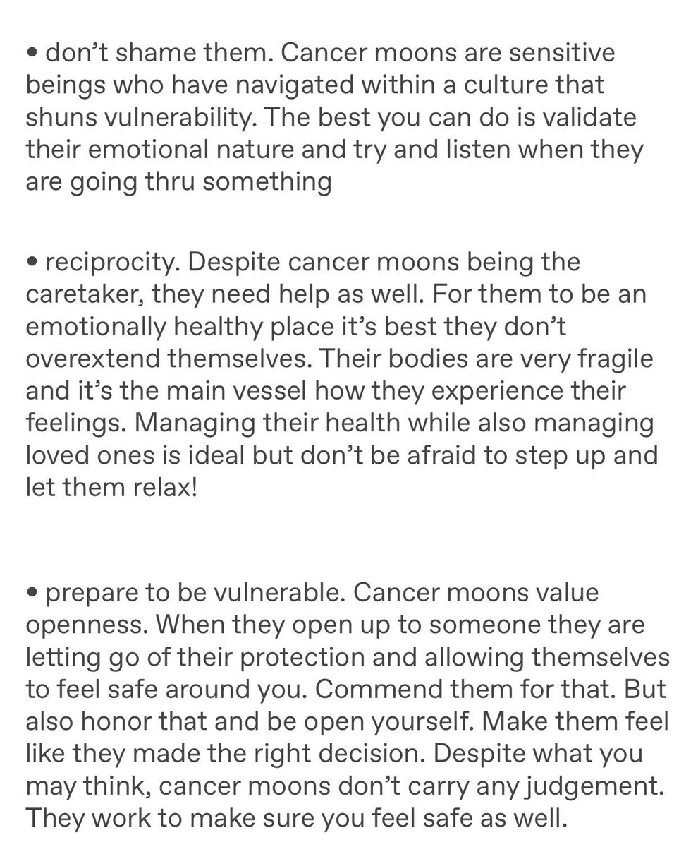 How to handle your partner with a Cancer moon: